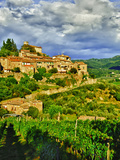 The Village of Montefioralle Overlooks the Tuscan Hills around Greve, Tuscany, Italy