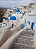 Buy Bell Tower and Blue Domes of Church in Village of Oia, Santorini, Greece at AllPosters.com