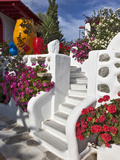 Stairs and Flowers, Chora, Mykonos, Greece