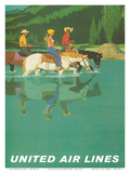 Buy United Air Lines: Horse Back Riders, c.1960s at AllPosters.com