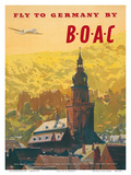 Buy British Overseas Airways Corporation: Fly to Germany by BOAC, c.1950s at AllPosters.com