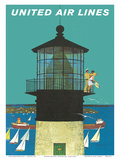 Buy United Air Lines: Lighthouse, c.1960s at AllPosters.com