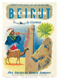 Pan American: Beirut - Lebanon by Clipper c.1950s