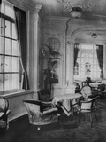 Inside RMS Olympic. The Reading and Writing Room on 