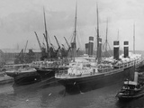 Liners in Southampton Dock. Photographed During the Titanic's Departure.