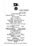 Luncheon Menu for April 14Th, 1912 from the 2nd Class Restaurant Aboard White Star Liner.