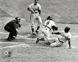 Jackie Robinson steals home during the 1955 World Series