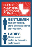 Buy Clean Bathrooms Ladies Gentlemen Sign Art Print Poster at AllPosters.com