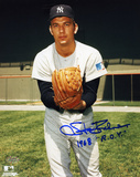 Stan Bahnsen New York Yankees - Glove Pose with 68 Roy Inscription