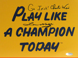 Lou Holtz / Charlie Weis Dual Signed 