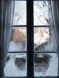 View of Bad Tolz Spa Town Covered By Snow at Sunrise From Window, Bavaria, Germany, Europe