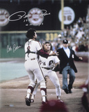 Pete Rose and Bob Boone with Rose 1980 WS Champs  Autographed Photo (Hand Signed Collectable)