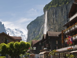Staubbach Falls in Lauterbrunnen, Jungfrau Region, Switzerland, Europe