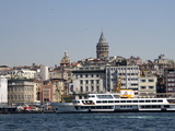 Galata Tower in Background, the Bosporus, Istanbul, Turkey, Europe
