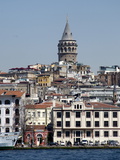 Galata Tower in Background, the Bosporus, Istanbul, Turkey, Europe