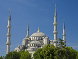 The Blue Mosque (Sultan Ahmet Camii) With Domes and Minarets, Sultanahmet, Central Istanbul, Turkey