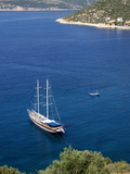 Gullet Anchored at Kalkan, a Popular Tourist Resort, Antalya Province, Anatolia, Turkey
