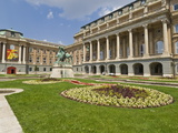 Rear Entrance to the Hungarian National Gallery With Equestrian Statue, Budapest, Hungary, Europe
