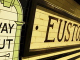 Victorian Signage Points the Way Out of Camden Town Station, London