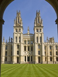 The Inner Walls and Quadrangle of All Souls College, Oxford, Oxfordshire, England, Uk