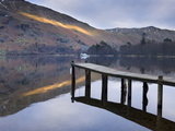 Jetty on Ullswater at Dusk, Glenridding Village, Lake District National Park, Cumbria, England, Uk