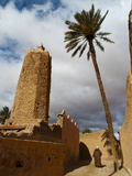 Moroccan Man, Stone Minaret of Sawmann Al-Hajaria, Figuig, Province of Figuig, Morocco