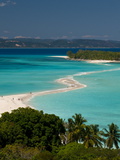 View Above a Sand Bank Linking the Two Little Islands of Nosy Iranja Near Nosy Be, Madagascar