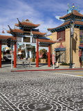 Central Plaza East Gate in Chinatown, Los Angeles, California, USA
