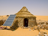 Traditional House With a Solar Panel in the Sahara Desert, Algeria, North Africa, Africa