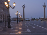 The Columns of the Venice Lion and St. Theodore, St. Marks Landing, Venice, Veneto, Italy