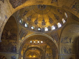 Buy Interior of St. Mark's Basilica with Golden Byzantine Mosaics Illuminated, Venice at AllPosters.com