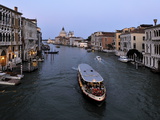 Evening View of a Vaporetto (Water Bus) on the Grand Canal, Venice, Veneto, Italy, Europe