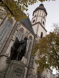 Statue of Bach, Thomaskirche, Leipzig, Saxony, Germany, Europe