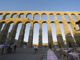 Restaurant Under the 1St Century Roman Aqueduct, Segovia, Madrid, Spain, Europe