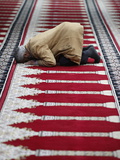 Muslim Praying in Prayer Hall in Amman Airport, Amman, Jordan, Middle East