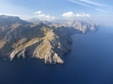 Aerial View of Northern Coastline of Island in Early Morning Summer, Majorca
