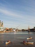Rowing Boats on Puente De La Mujer, Buenos Aires, Argentina, South America