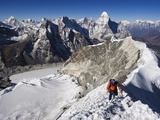 Climber on Summit Ridge of Island Peak, Solu Khumbu Everest Region, Sagarmatha National Park
