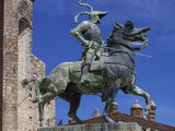 Statue of Francisco Pizarro, Plaza Mayor, Trujillo, Extremadura, Spain, Europe