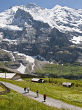 Hiking Below the Jungfrau Massif From Kleine Scheidegg, Jungfrau Region, Switzerland, Europe