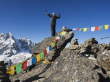 Buy Prayer Flags, View From Gokyo Ri, 5483M, Gokyo, Sagarmatha National Park, Himalayas at AllPosters.com