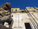 Stone Statue of a Lion Outside Leon Cathedral, Basilica De La Asuncion, Leon, Nicaragua