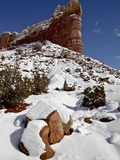 Buy Fresh Snow on Red Rock Formations, Carson National Forest, New Mexico at AllPosters.com