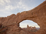 Turret Arch Through North Window at Dawn, Arches National Park, Utah, USA