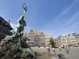 Baroque Brabo Fountain Dating From 1887, in Grote Markt, Antwerp, Flanders, Belgium