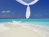 Hammock Hanging in Shallow Clear Water, the Maldives, Indian Ocean, Asia