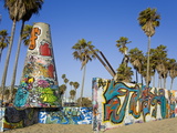 Art Walls, Legal Graffiti, on Venice Beach, Los Angeles, California, USA