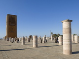 Buy Visitors Walk Among the Prayer Hall Columns of the Unfinished Hassan Mosque, Rabat, Morocco at AllPosters.com