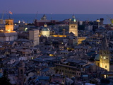 Buy Port and Cityscape at Dusk, Genoa, Liguria, Italy, Europe at AllPosters.com