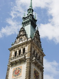 Buy Clock Tower, Rathaus (City Hall), Hamburg, Germany, Europe at AllPosters.com